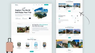 Create A Responsive Tour & Travel Website Design Using HTML CSS And JAVASCRIPT