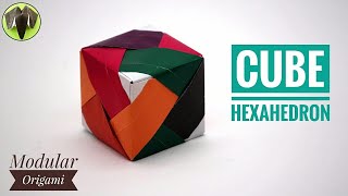 LINE CUBE - HEXAHEDRON Gift Box (Variation) - DIY Modular Origami Tutorial by Paper Folds