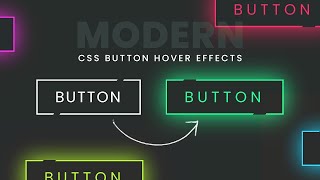 Modern CSS Glowing Button Hover Effects | Html CSS Tutorial