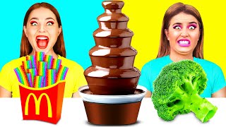 Chocolate Fountain Fondue Challenge | Delicious Recipes by BaRaDa Challenge