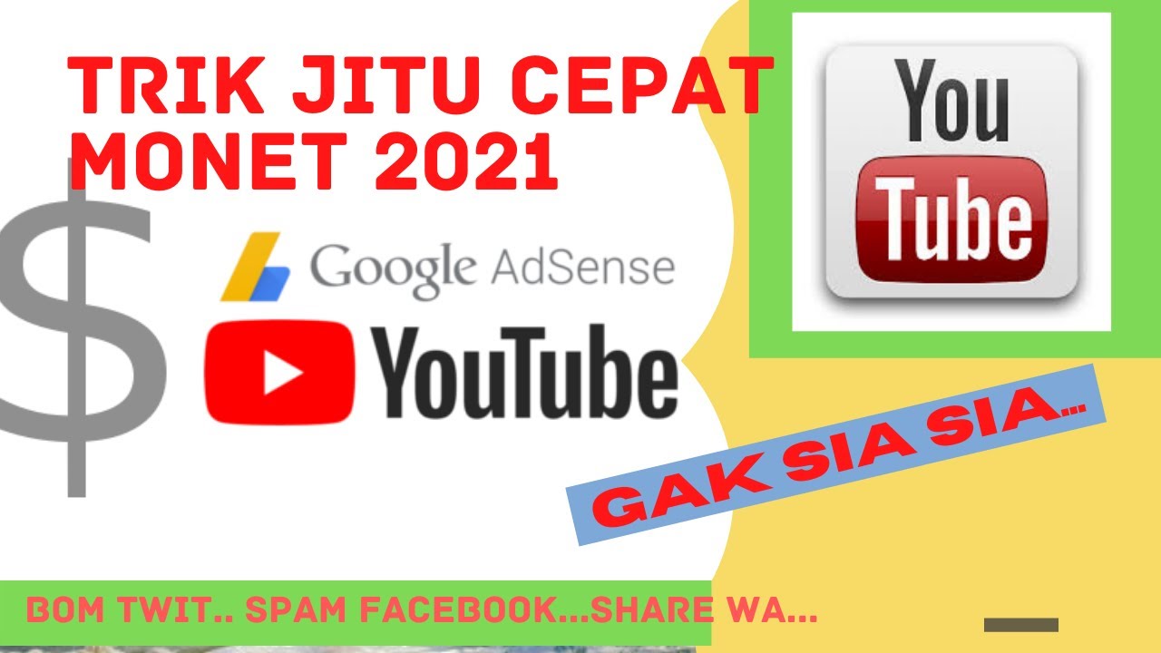 CARA CEPAT DAFTAR MONETISASI YOUTUBE 2021I Youtube Baru - YouTube