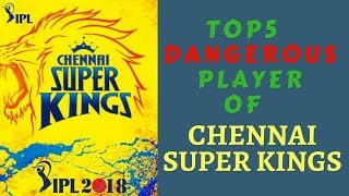 Top 5 Dangerous Player in Chennai Super Kings | IPL 2018 | CSK | MS Dhoni | Suresh Raina |Top 5 List