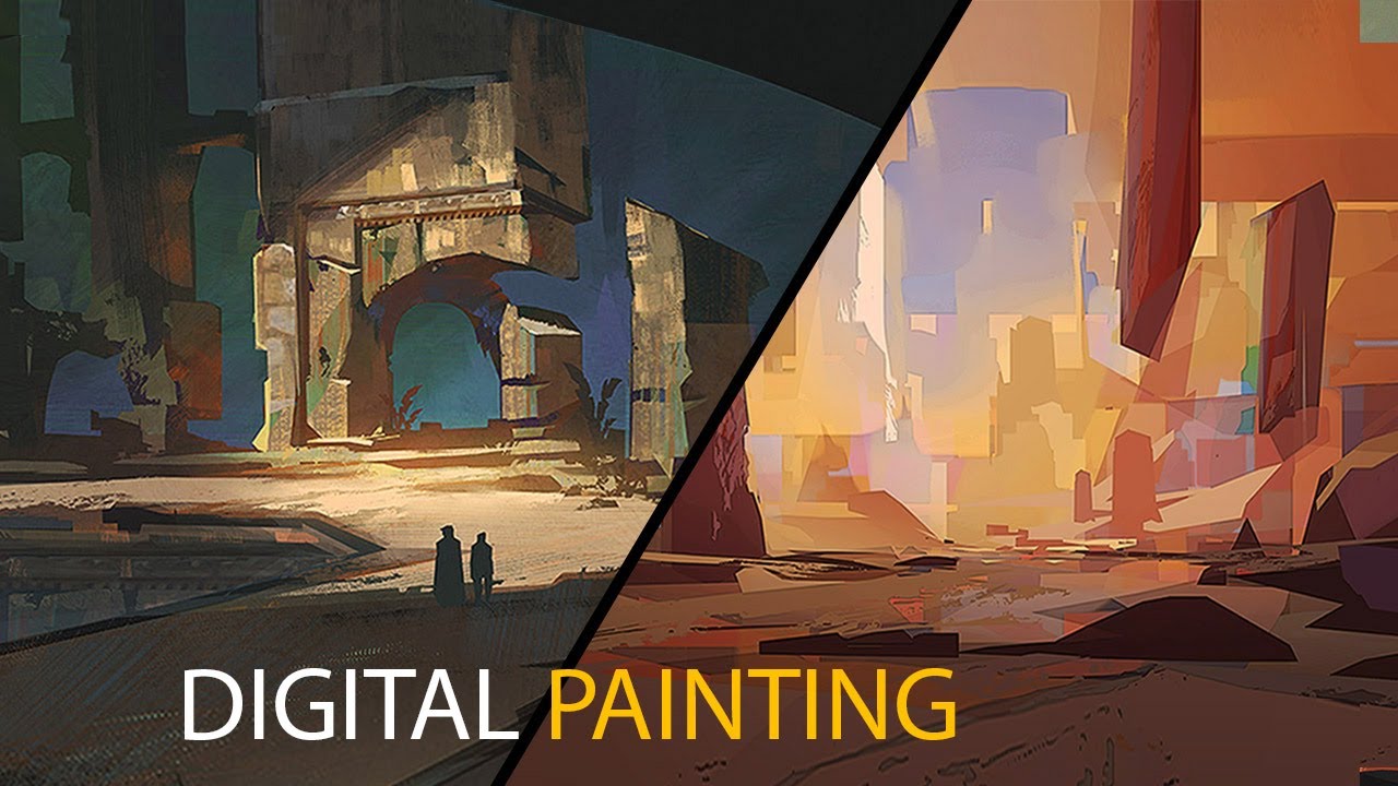 Two Environment Sketches: Digital Painting Process - YouTube