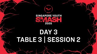 LIVE! | T3 | Day 3 | Singapore Youth Smash 2025 | Session 2