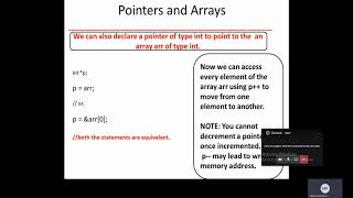 Lecture 15 Pointers and Arrays
