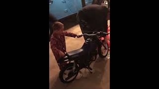 Best Christmas surprise reaction ever! 5yr old Kid gets first dirtbike for Christmas present! #pw50