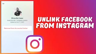 How to unlink facebook page from instagram business account
