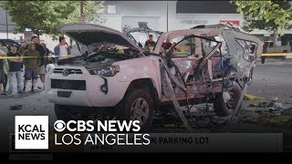SUV flies into pieces in Van Nuys after man lights up cigarette inside