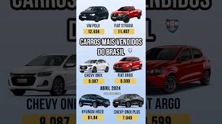 CARROS MAIS VENDIDOS EM ABRIL DE 2O24