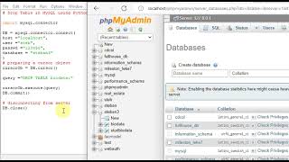 Drop Table in MySQL using Python