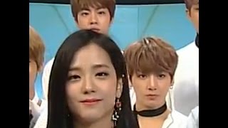 170226 BTS Jin and Blackpink Jisoo moments Inkigayo