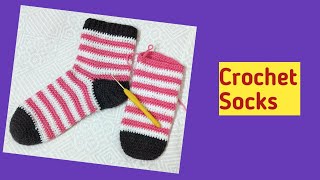 Crochet Socks Tutorial || How to Crochet Socks for Adults || Part 1