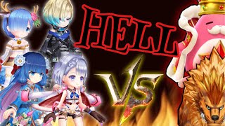 【白猫】難易度HELL    4キャラ攻略　キング星たぬき\u0026キングジャガー