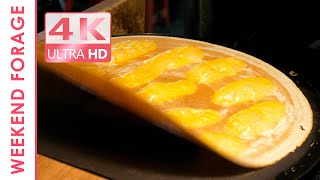 Dancing Cheese Crepes / Taiwan Night Market / Taiwanese Street Food / 可麗餅 / 饒河夜市 / 台灣街頭美食【4K 60fps】