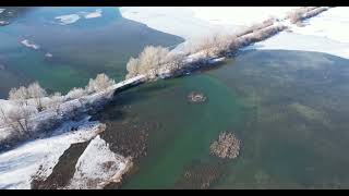 Zasneženo Cerkniško jezero  posneto z dronom 28DEC2024