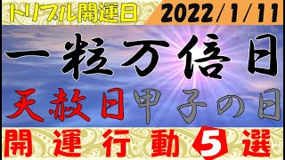 金運アップ　2022年最強開運日　1月11日　天赦日  + 一粒万倍日 + 甲子の日　〜　金運アップ神社への参拝・金運アップ財布の購入に最適日〜