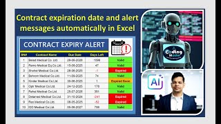 Contract expiration dates and automatically set up alerts in excel