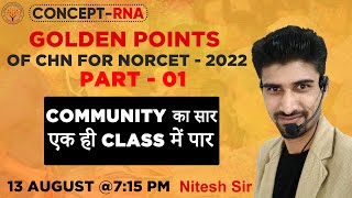 GOLDEN POINTS OF CHN FOR NORCET - 01 | CONCEPT RNA | NITESH SIR | NORCET 2022