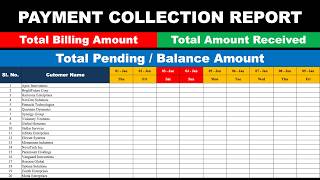How to create a Daily Payment Collection Report in Excel