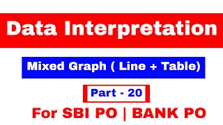 Data Interpretation Mixed Graph ( Line + Table)  for SBI PO | BANK PO | CAT Part 20
