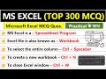 300+ MS Excel MCQ Questions and Answers | Excel Shortcut Keys with Practical