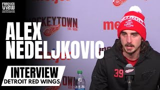 Alex Nedeljkovic Reacts to Red Wings Not Being Sick: "You Wouldn't Know It If We Weren't Testing"