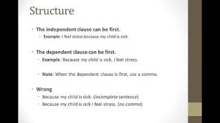 Stress Management: Complex Sentences with Because and When