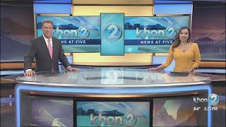 KHON News anchors Howard Dashefsky and Brigette Namata's last 5pm newscast in studio