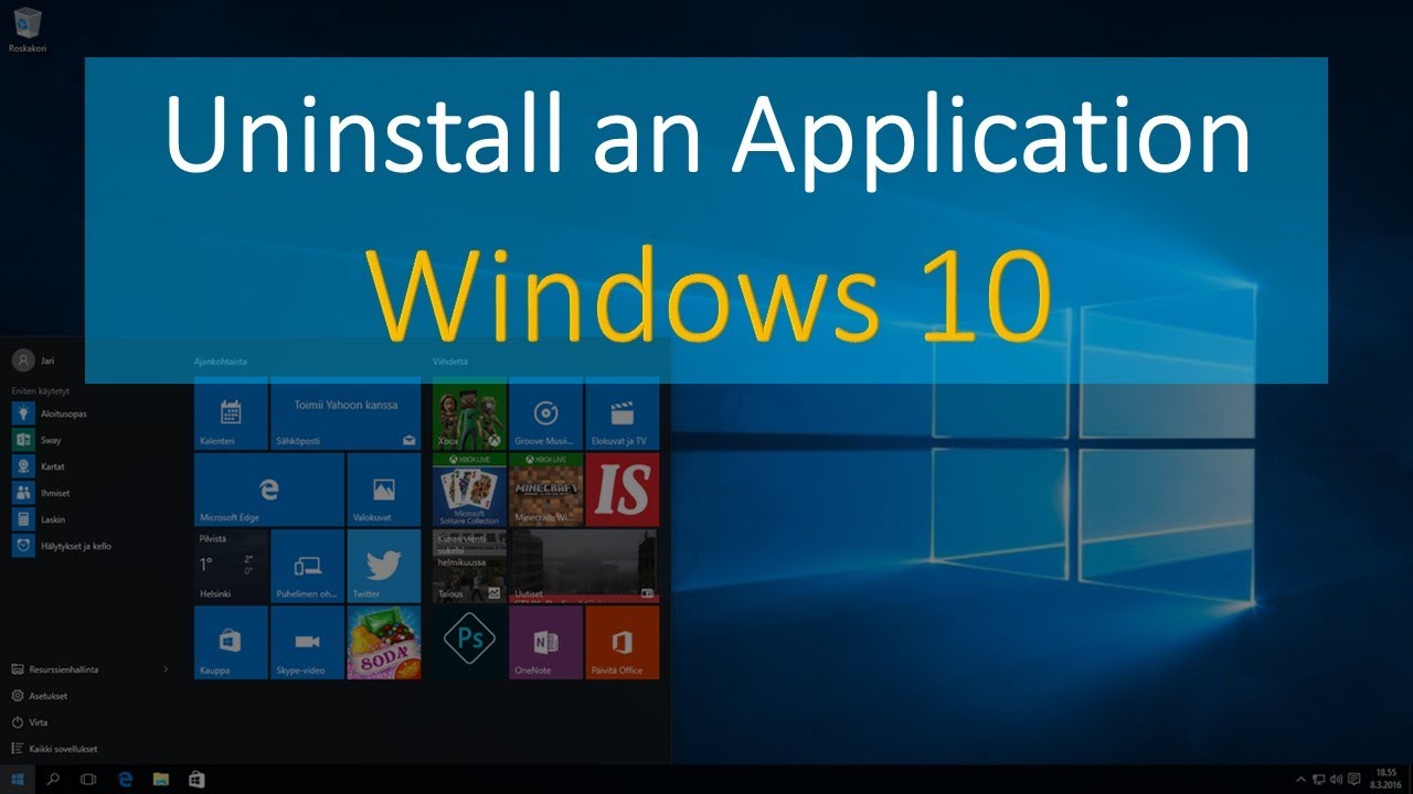 How To Uninstall Apps In Windows 10 - YouTube