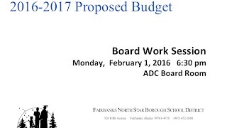 2016-17 Proposed Budget Presentation