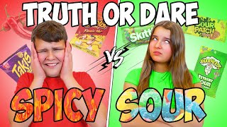 SPICY vs SOUR FOOD CHALLENGE! *truth or dare*