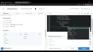 ATM Machine problem||COOK98 CodeChef using JAVA #code #codechef #coder #programming #coding #program