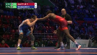 Round 3 FS - 79 kg: T. GANTT JR (USA) v. B. BYAMBASUREN (MGL)