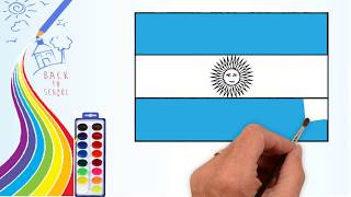 How to Draw -Drawing the Argentinian Flag - coloring Pages for kids | Drawing logo Channel