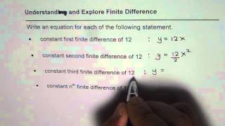 How from Constant Finite Difference you Can Write Equation of Polynomial