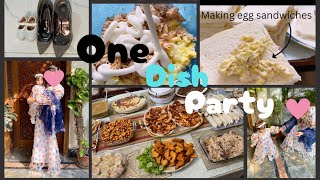 One Dish Party Vlog🪻| Get ready with us👭🏻Same dressing | Making sandwiches