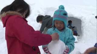 浜通りの子供たちに雪遊びを