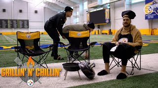 Grillin' N' Chillin' with Pat Freiermuth, Zach Gentry and Mason Cole | Pittsburgh Steelers