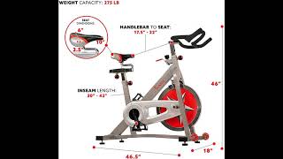 Sunny Health & Fitness Indoor Cycling Bike with 40 LB Flywheel and Dual Felt Resistance - Pro / Pro