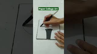 paper collage art for kids 🌳💁 #shortsvideo #shortsfeed #shorts