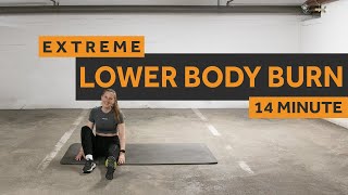 LOWER BODY BURN | 14 MIN EXTREME LOWER BODY workout (no equipment) | #046