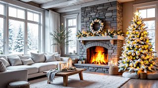 Cozy Cabin Winter Ambience With Snow and Fire Sounds For Emotional Calm and Restful Sleep