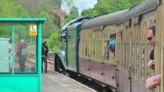 NYMR Esk Valley Line Sir Nigel Gresley 60007 Arrives Glaisdale