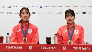 【ノーカット】バドミントン女子ダブルス銅　志田、松山組が会見