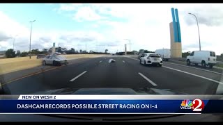 Wild dash cam video shows possible street racing crash on I-4 in Seminole