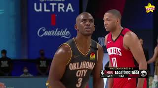 Chris Paul smacks Covington on his backside, scores 15 of his 28 points in 4th qtr. as Thunder win