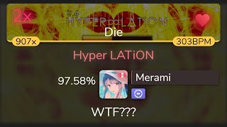 [9.07⭐] Merami | Hatsune Miku - Hyper LATiON [Die] +DT 97.58% { 💖 2❌} - osu!