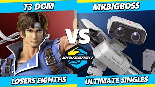 Wavedash 2023 Top 8 - T3 Dom (Richter) Vs. MKBigBoss (ROB) Smash Ultimate - SSBU