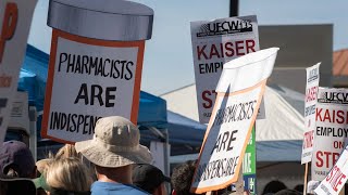 Pharmacy and lab workers join Kaiser strike now in third week