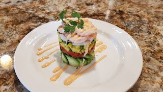 Spicy Shrimp Tower  - easy to follow recipe